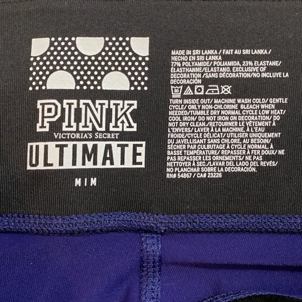 PINK Victoria's Secret High Waist Blue Logo Ultimate Leggings Women Activewear M - Image 4
