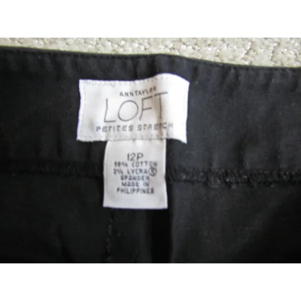 Ann Taylor LOFT Trousers 12P Black Petites Stretch Cropped‎ Business Casual - Image 7