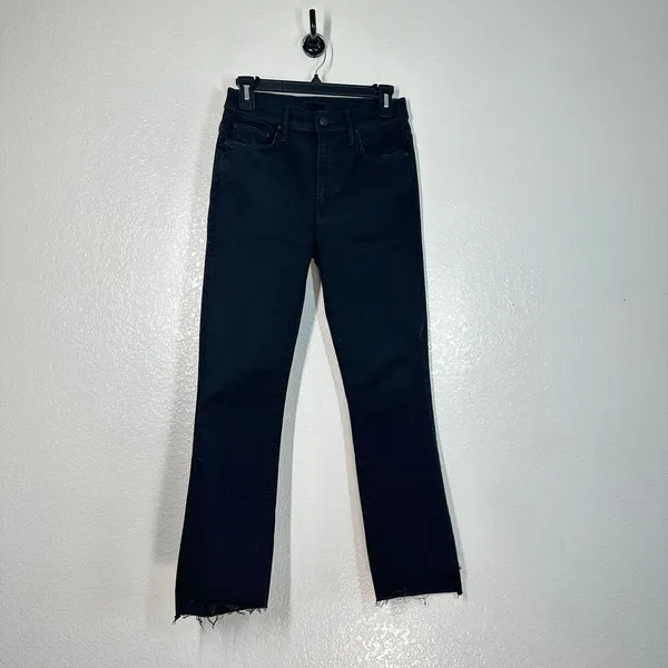 27 MOTHER The Insider Crop Step Fray Jeans black 26" inseam slight bootcut denim - Image 6