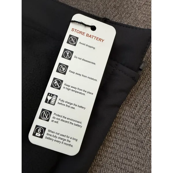 iHeat Rechargeable Battery Heated Black Hooded WinterCoat Woman Small - Image 8