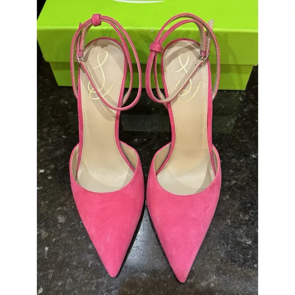 Sam Edelman Avril Dahlia Pink Suede Pumps Size 8.5 Pointed Toe - Image 6