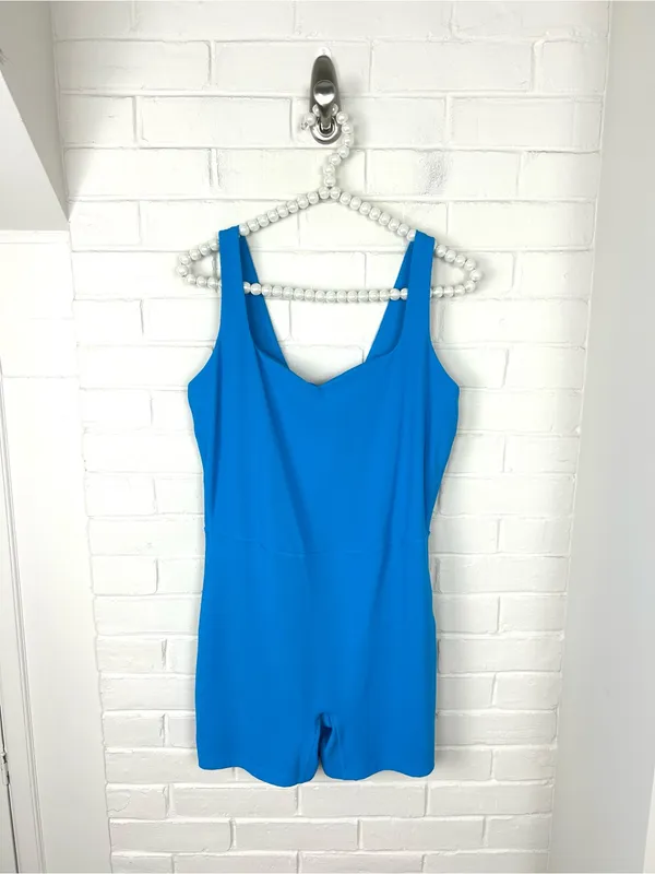 All In Motion Blue Ribbed Active Athletic Romper Size L - Image 2
