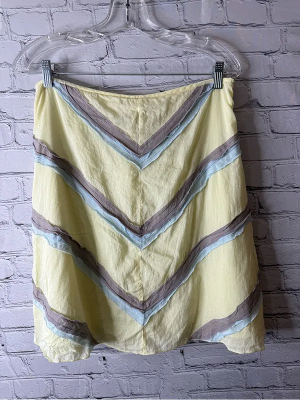 Free people Yellow Chevron Trim A-Line Skirt - Image 4
