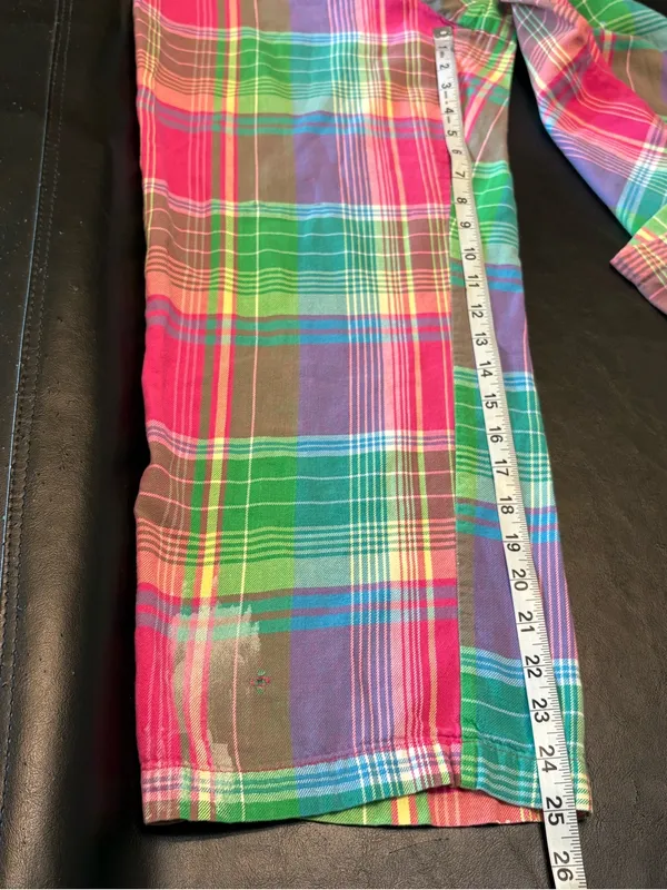 Victoria's Secret Pink, Green & Purple Plaid Flannel Pajama Set size Small - Image 16