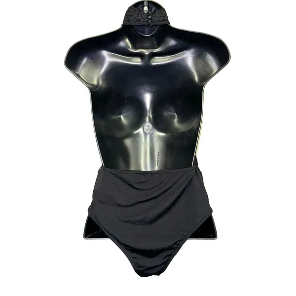 Kiki Riki Black‎ Lace High Neck Lace-Up Bodysuit Small NWOT Lingerie Festival - Image 2