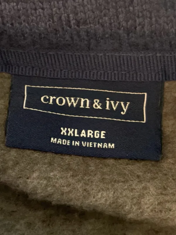 Crown & Ivy Charcoal Full Zip Fleece Sleeveless Vest - Image 4
