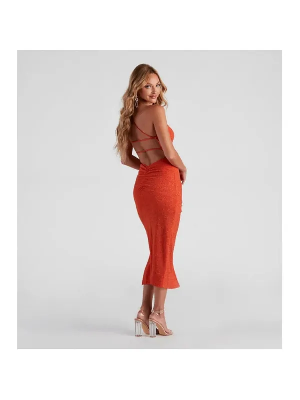 Windsor Glitter Knit Ruched Midi Dress XL (38 Bust) - Image 3