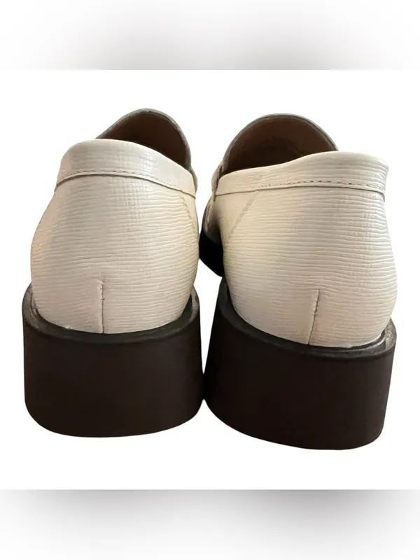 G.H. Bass Whitney Weejuns Penny Loafers Cream Textured Leather NWOB Women’s 8.5 - Image 10