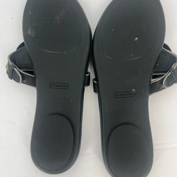 Coach Black Sandals with Gold Accent coach medallions - Image 7