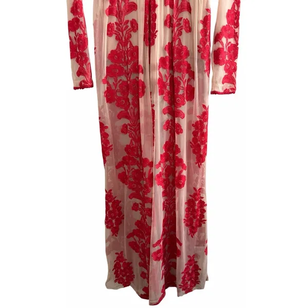 For Love‎ & Lemons Temecula Maxi Dress Red Floral Women's Size Medium - Image 7