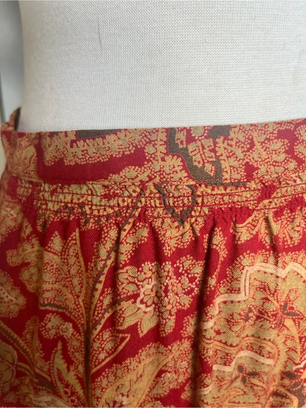 Vintage Y2K Laura Ashley Red Paisley Floral Maxi Skirt Womens Size 8 Bohemian - Image 6