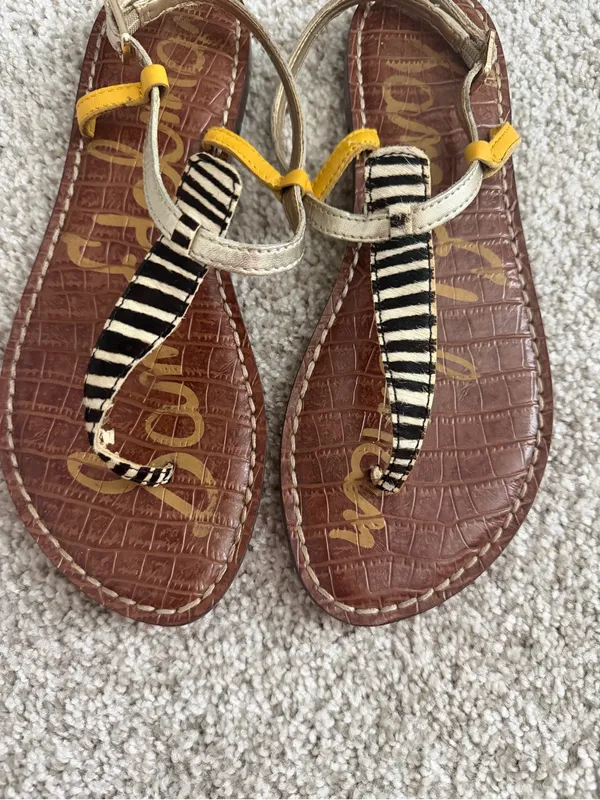 Sam Edelman Gigi Thong Sandals "Beechwood Zebra Multi" Size 7 - Image 8
