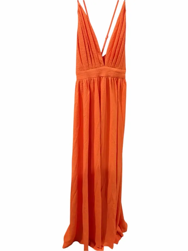 SHEIN SXY Halter Neck Maxi Dress in Orange Size Medium NEW - Image 3
