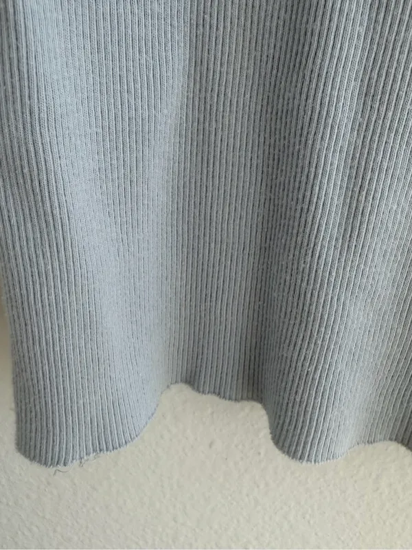 Brandy Melville light Blue Ribbed Contrast Trim Tank Top 100% Cotton - Image 6