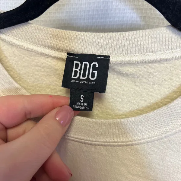 BDG Urban Outfitters Sunday Club Smiley Sun Graphic Sweatshirt Cream Women Small - Image 4