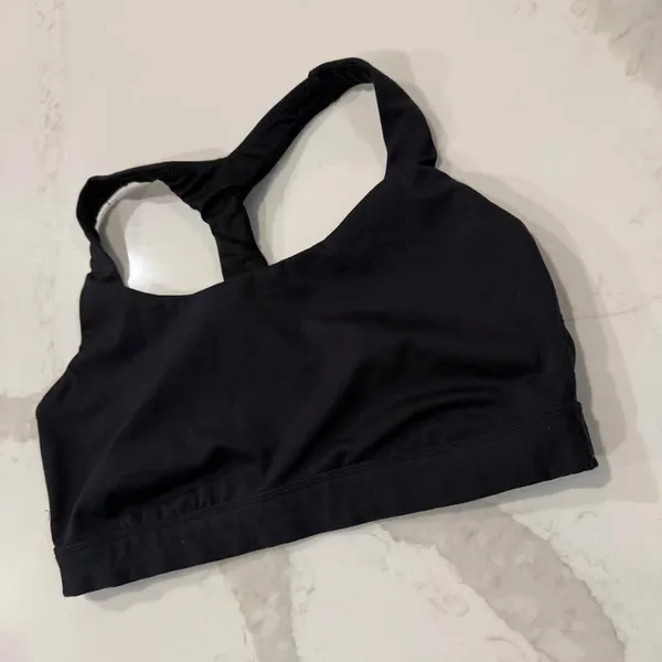 All In Motion Racerback Sports Bra Women's Medium Black Workout Running Training - Image 2