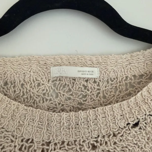 Zara Beige Lace Tank Top - Image 2