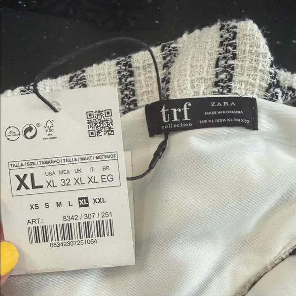 Zara Cream and Black Striped Mini Dress - Image 7