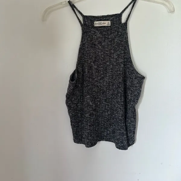 Abercrombie & Fitch Marled Knit High Neck Halter Tank Top Size M - Image 6