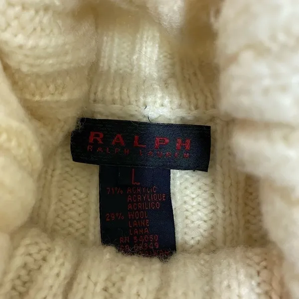 Ralph Lauren Thick‎ chunky wool blend turtleneck Fisherman Core C31 - Image 6