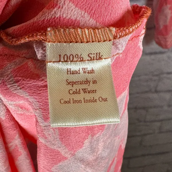 Indie Ella Bohemian pink floral‎ silk dress women’s size small - Image 6