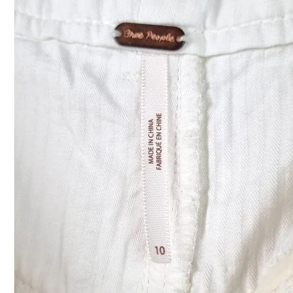 Free People Boca Belle Linen Blend Hi-Rise Bell Bottom Wide Leg Pants Size 10 - Image 4