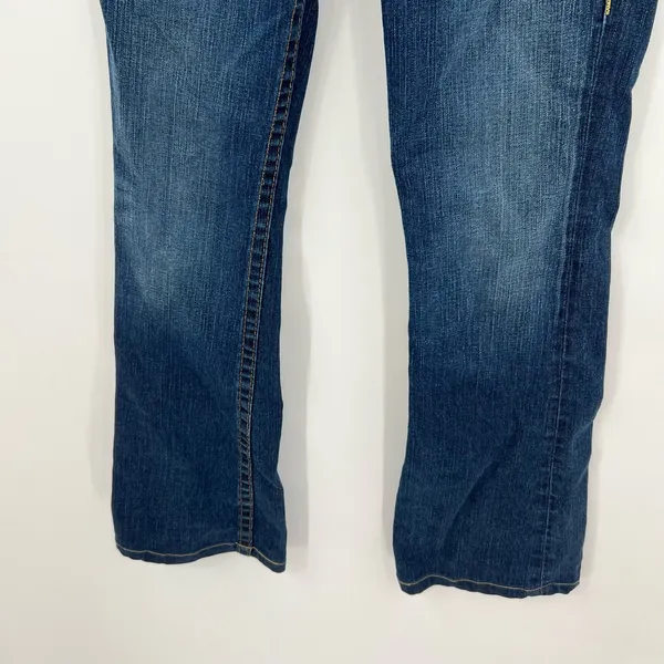 True Religion back pocket logo bootcut denim blue jeans western style size 29 - Image 9