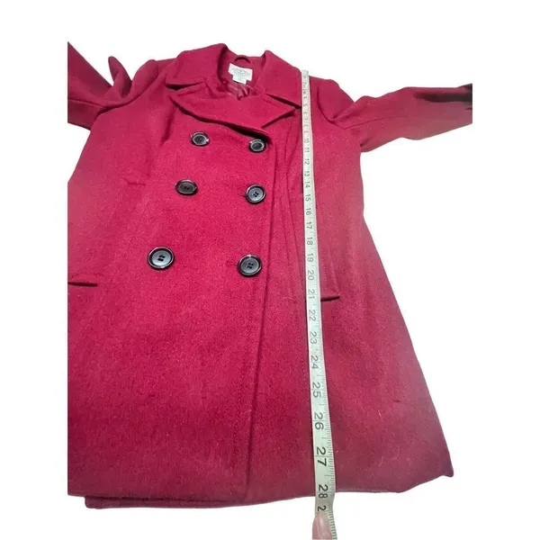 St. John’s Bay * Burgundy * Wool Blend * Double breasted ￼* Pea Coat * Sz PM NWO - Image 6