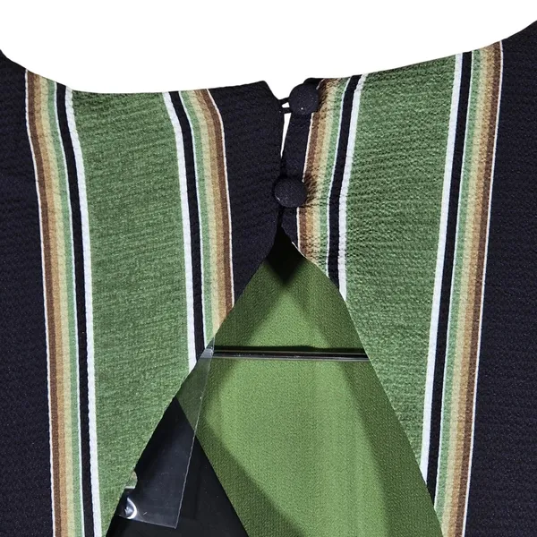 Area Stars Stripe Long Tiered Dress Green Black XS ASDJ23308GS Open‎ Back Maxi - Image 5