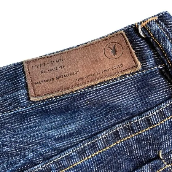 All Saints Spitalfields‎ 10 Micro Mini Denim Jean Skirt Frayed Short Y2K - Image 6