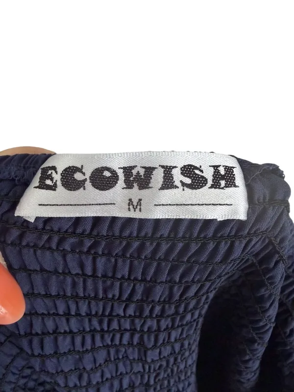 ECOWISH Navy Blue Cutout Short Sleeve Maxi Dress Size Medium - Image 9