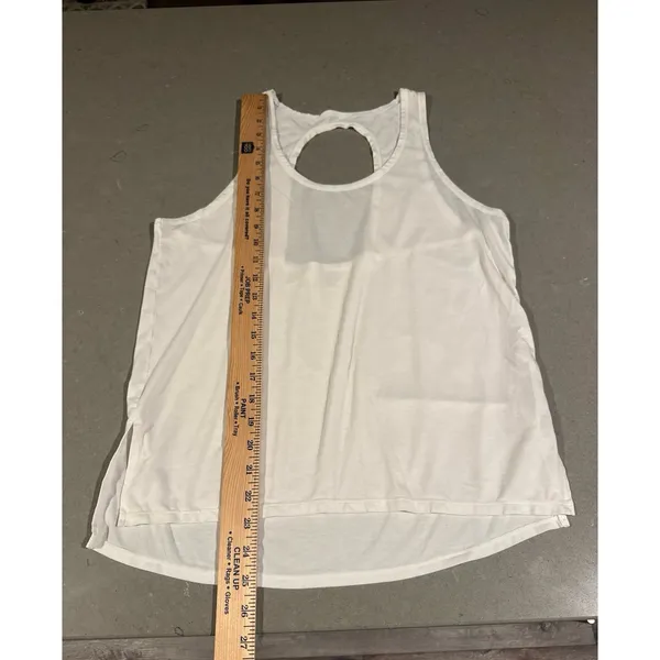 Athleta Hi-Low Flowy Tank Top Women's‎ Size small White no underneath bra - Image 2