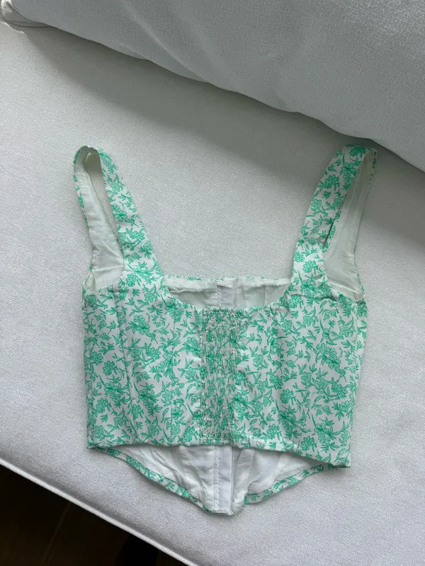 Zara Corset Floral Crop Top - Image 5