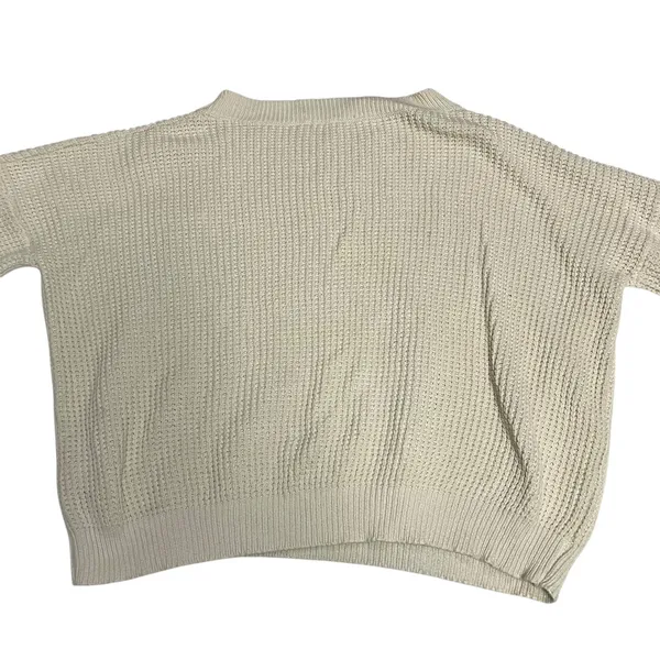 Emerson Fry Women's Organic Cotton Cream Knit Sweater Size Large - Image 3