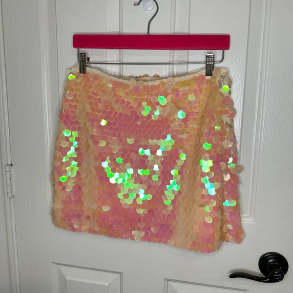 ASTR the Label BNWT Peach Sequin Luxoria Top + Darby Skirt Outfit Sz M Festival - Image 6
