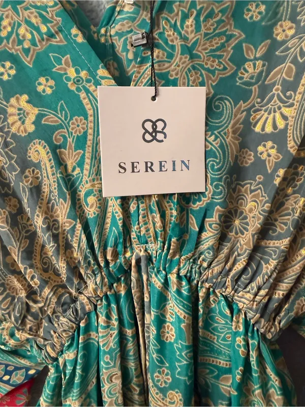 Bohemian Teal Paisley Maxi Dress with Tie Waist nwt - Image 4