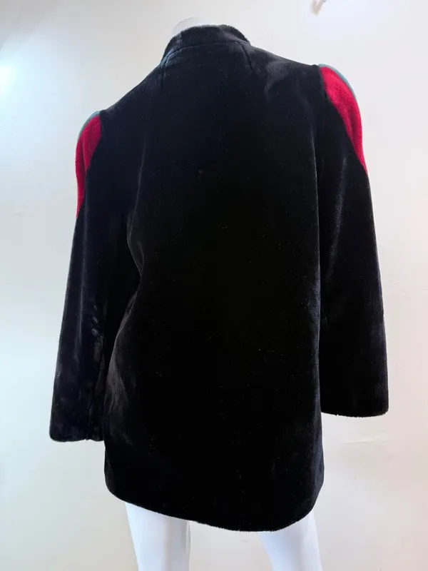 Borgazia Black Faux Fur Coat Vintage Sasson Mob Wife SZ 12/14 - Image 13