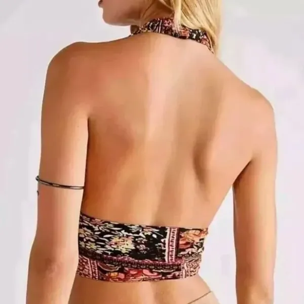 NWT Free People Heather Halter Cropped Viscose M Boho Summer Retro Chic - Image 3
