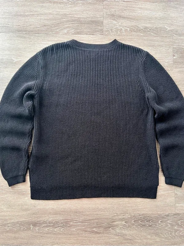 Goodthreads Women’s L Black 100% Cotton Shaker Knit Crewneck Sweater - Image 3