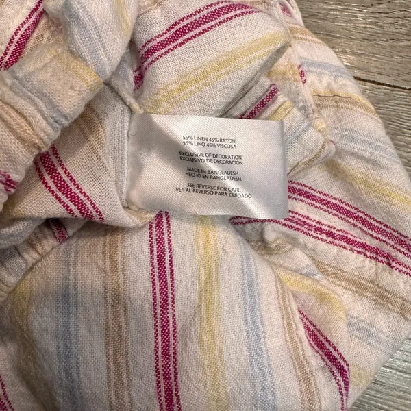 GAP Striped Shorts Womens Linen Size Small S‎ Elastic Waist Casual - Image 4