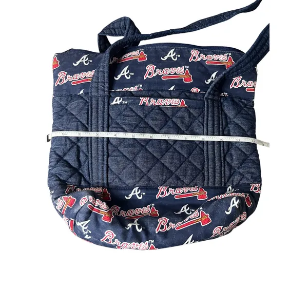 Handmade Atlanta Braves Crossbody Bag Women Blue Quilted Denim MLB - Image 8