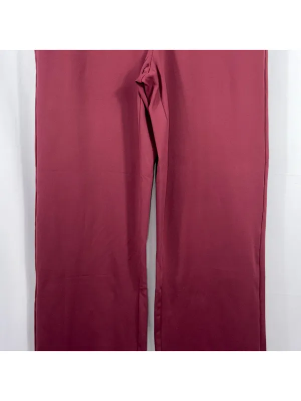Halara Burgundy Button Front Wide Leg Pants Red Size undefined - Image 3