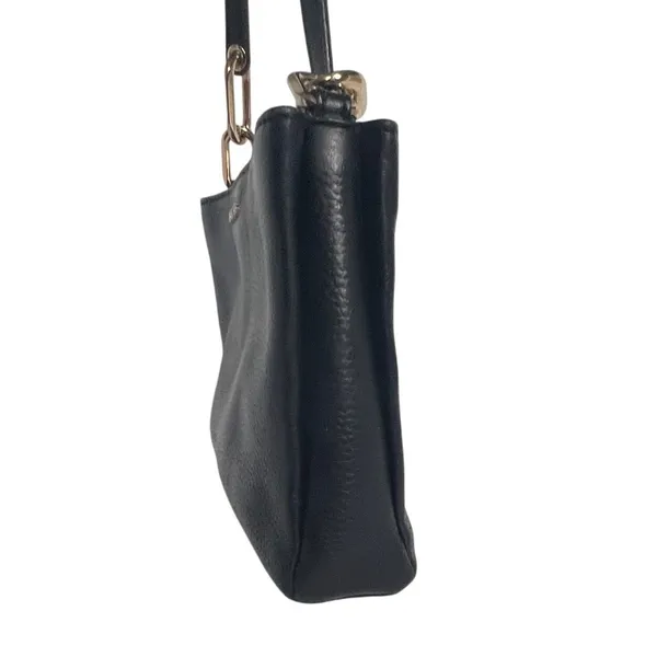 Michael‎ Kors Trisha Crossbody Women Medium Black Pebbled Leather Gold Hardware - Image 3