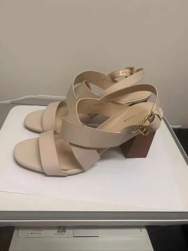 Cole Haan Women’s Cynthia Block Heel Sandal Beige Size 9B - Image 11