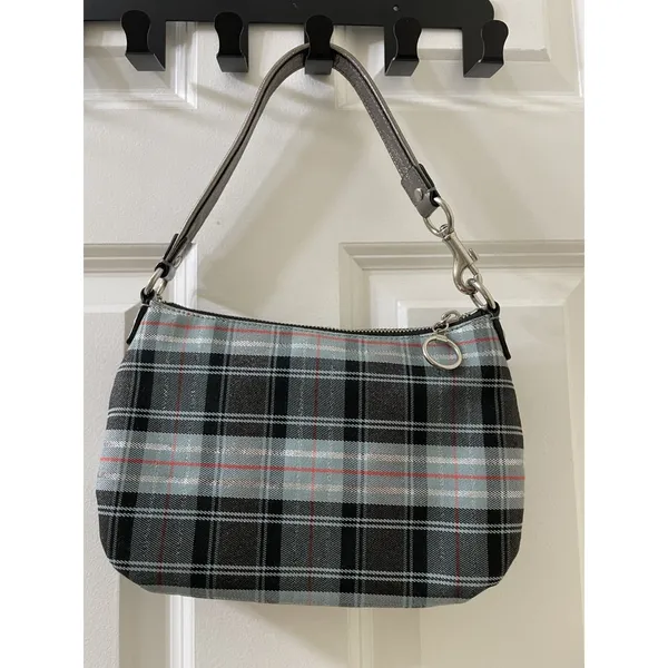 Rare Coach Poppy Tartan silver Plaid shoulder Bag limited edition - Image 11