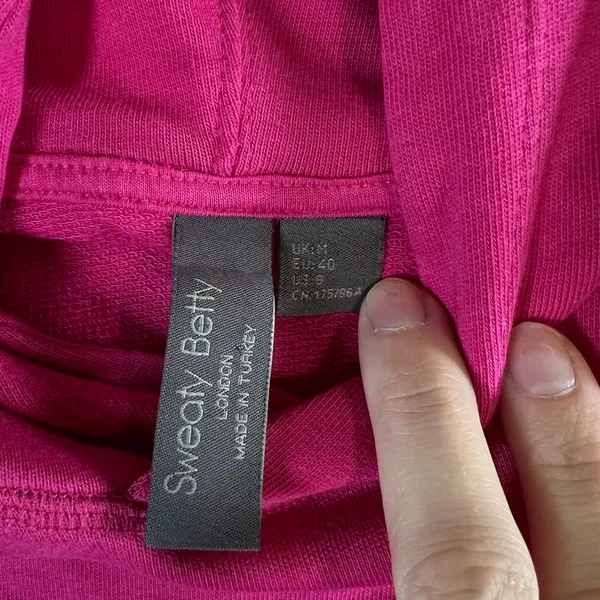 Sweaty Betty After Class Hoodie Pink Thumbhole Sweatshirt SB9586 Womens Size 8 M - Image 3