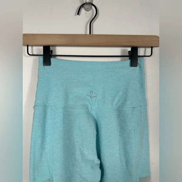 Beyond Yoga Leggings Small‎ Aqua Blue Mesh Panel High Rise Yoga Pants - Image 5