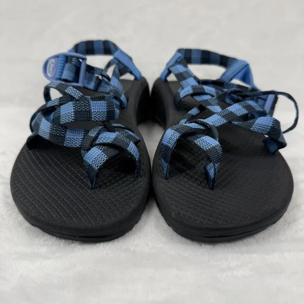 Chaco Z Cloud 2 Womens 7 Blue‎ Checkered Strappy Toe Loop Hiking Sandals J106820 - Image 2