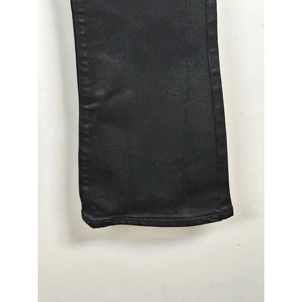 Paige Coated Flare Jeans Women Size 24 Black Cropped High Rise Denim - Image 4