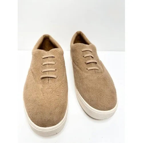 Vince Warren Wool‎ Texture Low Top Sneakers Camel Tan Platform Shoes Size 8.5US - Image 4
